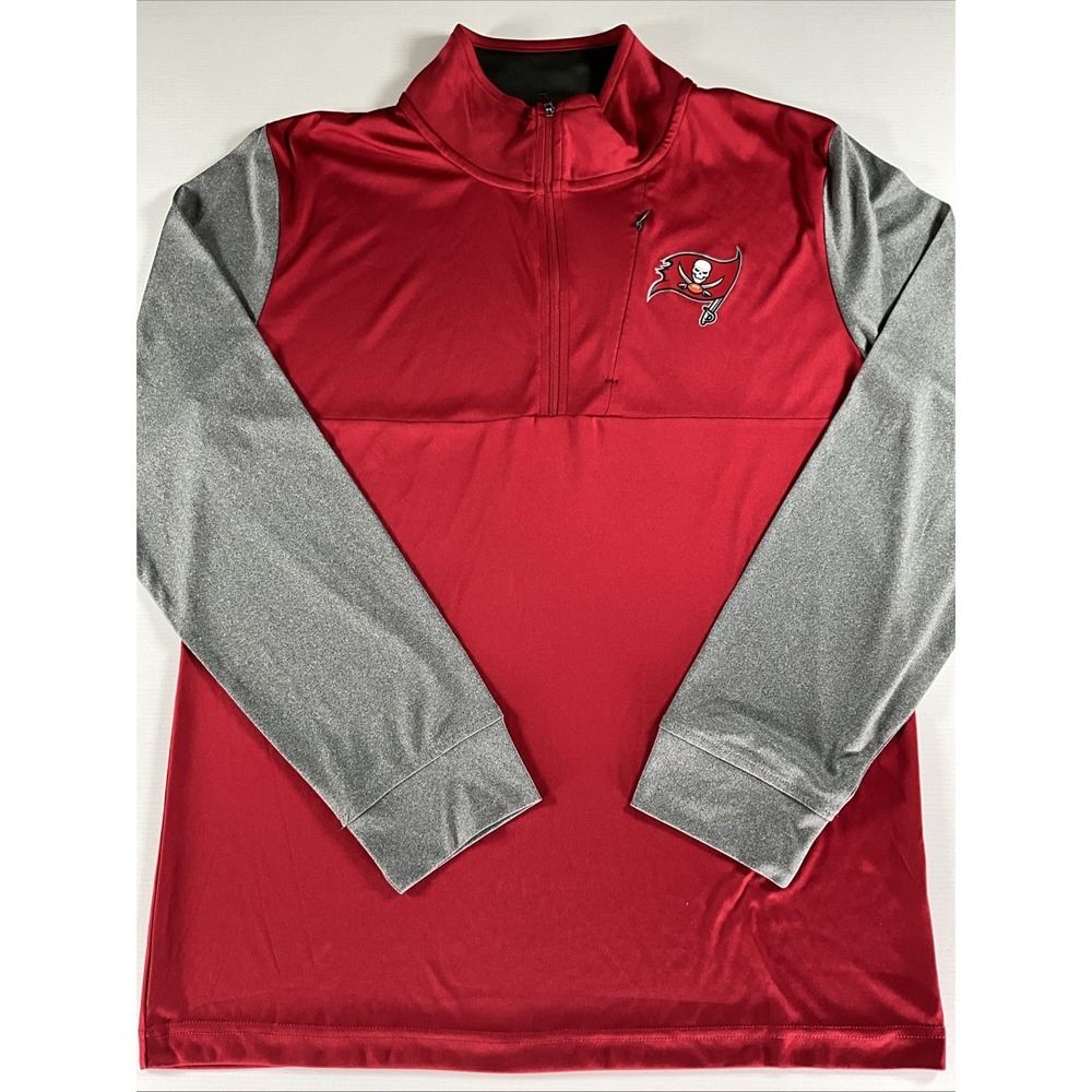 Team Apparel Tampa Bay Buccaneers 1/4 Zip Sweatshirt Men L Jacket Pullover Red